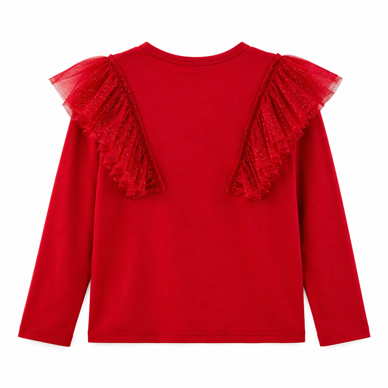 H&M Flounce Trimmed Ribbed Top Girl