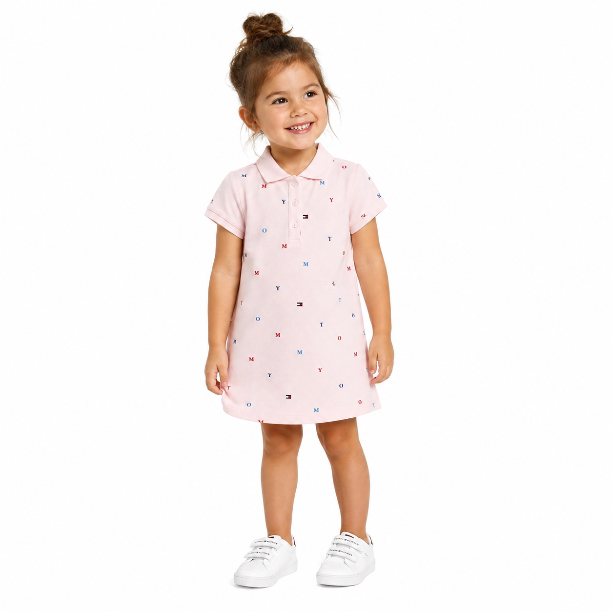 Tommy Hilfiger Kids' Allover Embroidered Polo Dress
