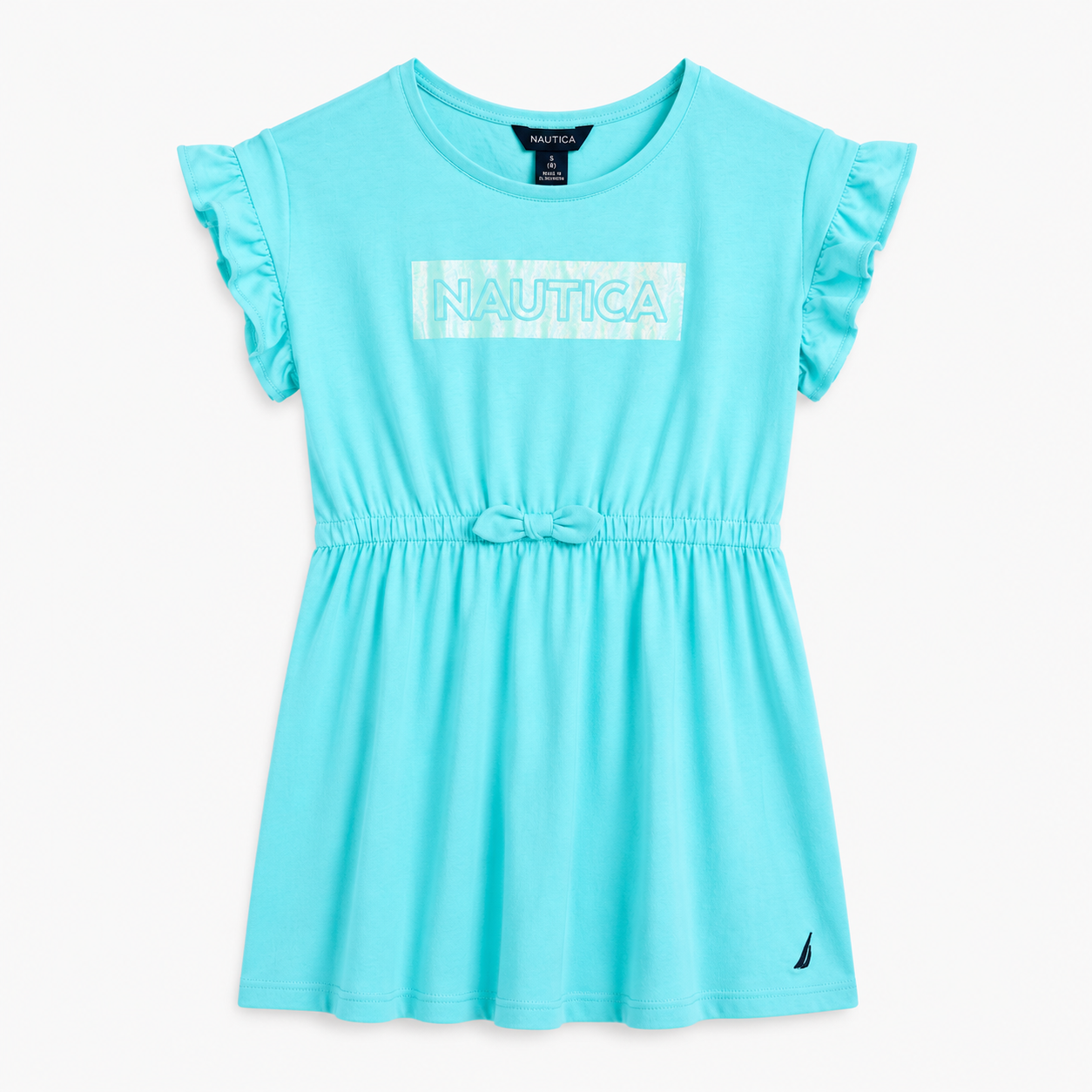 Nautica girls' ruffle trim dress