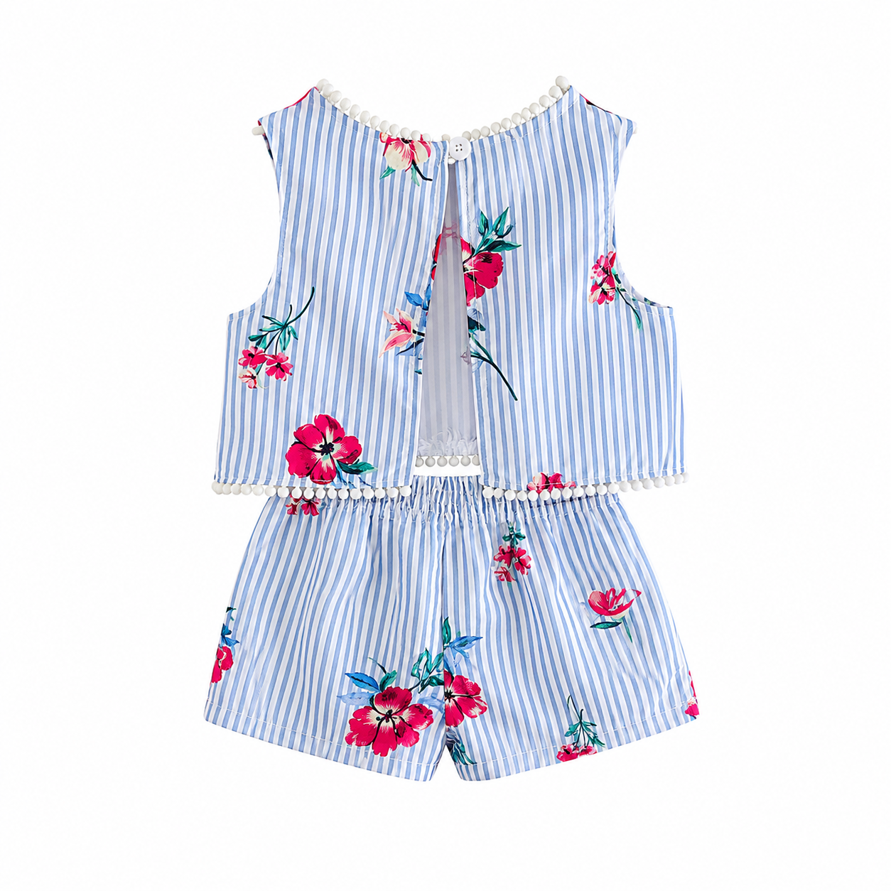 Rare Editions Blue Stripped Romper