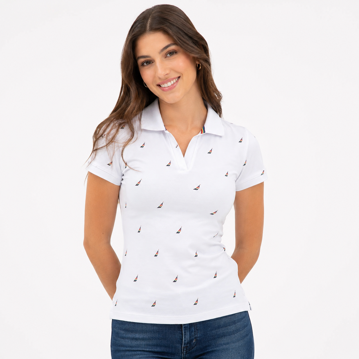 Nautica Women's Split-Neck Pride Polo