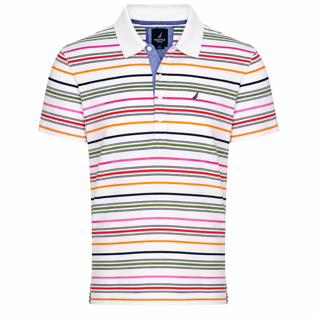 Nautica Women's Short Sleeve Button Placket Polo