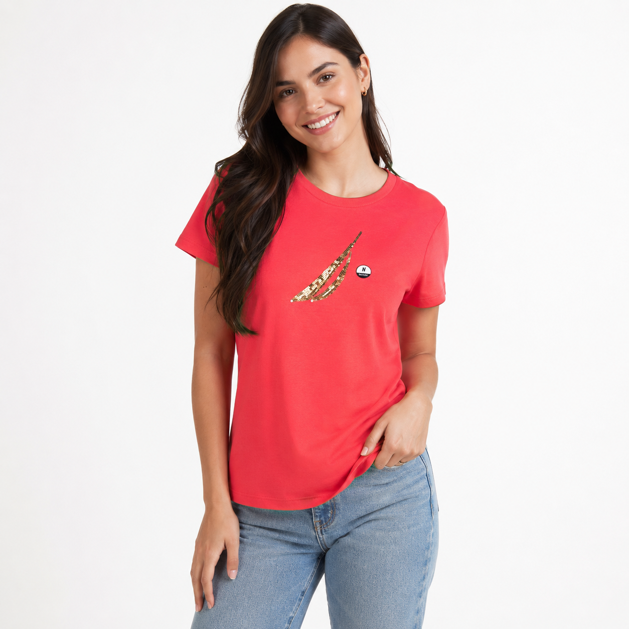 Nautica Sequin Gradient Graphic T-Shirt