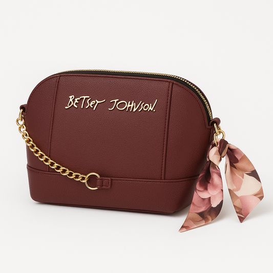 Betsey Johnson Xoanata Pink Lips Scarf Crossbody