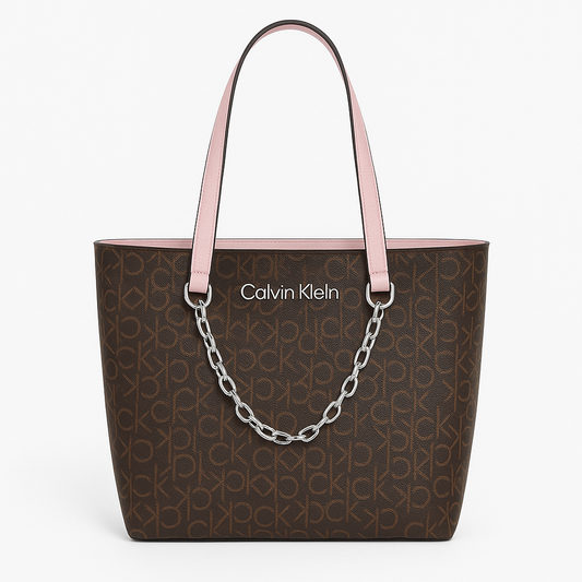Calvin Klein Monogram Chainlink Tote Bag