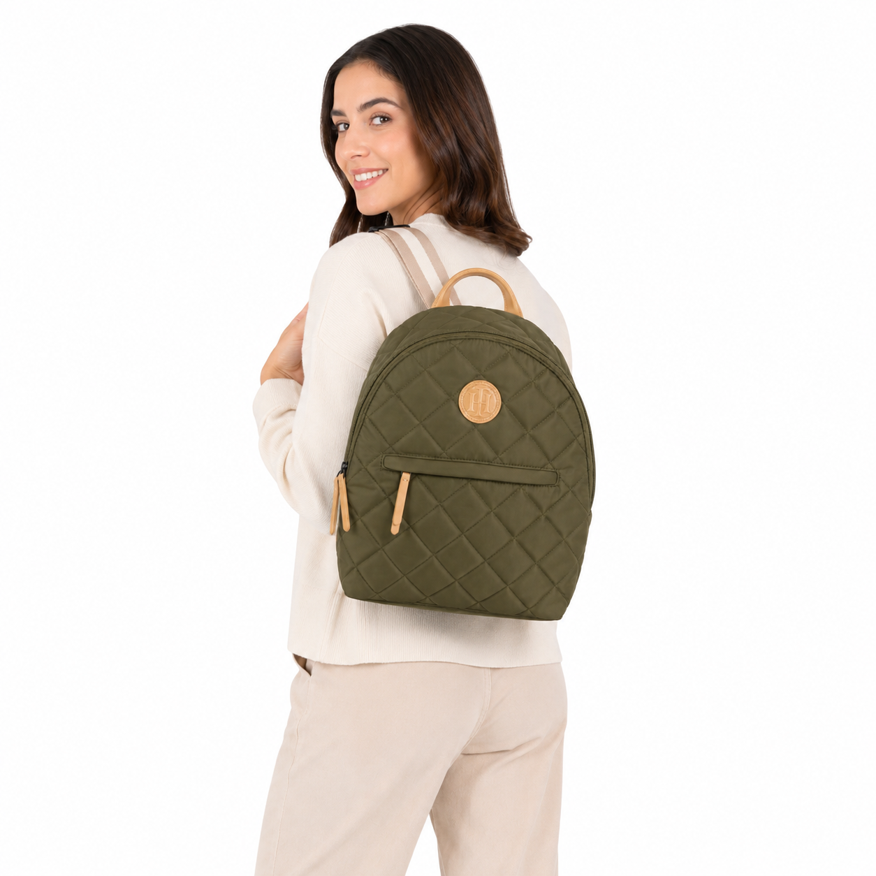 Tommy Hilfiger Harper II Med Dome Backpack Smooth Quilted Nylon