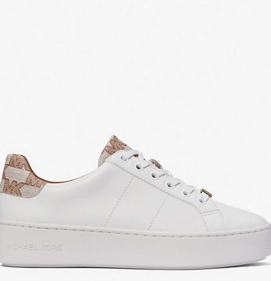 Michael Kors Poppy Faux Leather and Logo Sneaker