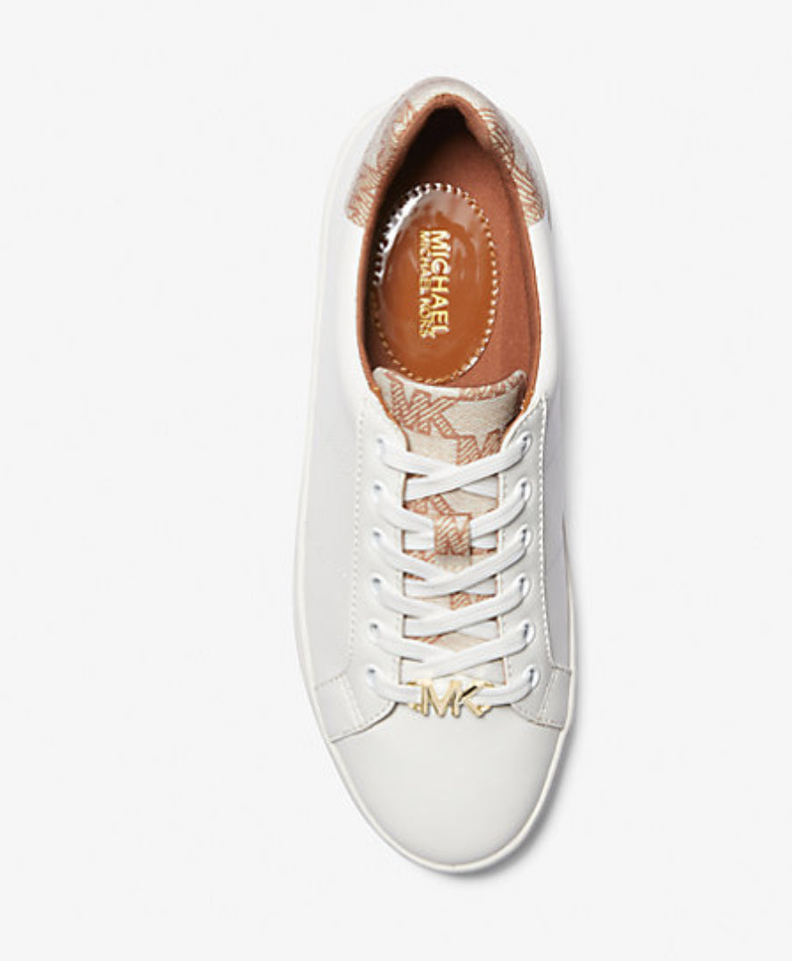 Michael Kors Poppy Faux Leather and Logo Sneaker