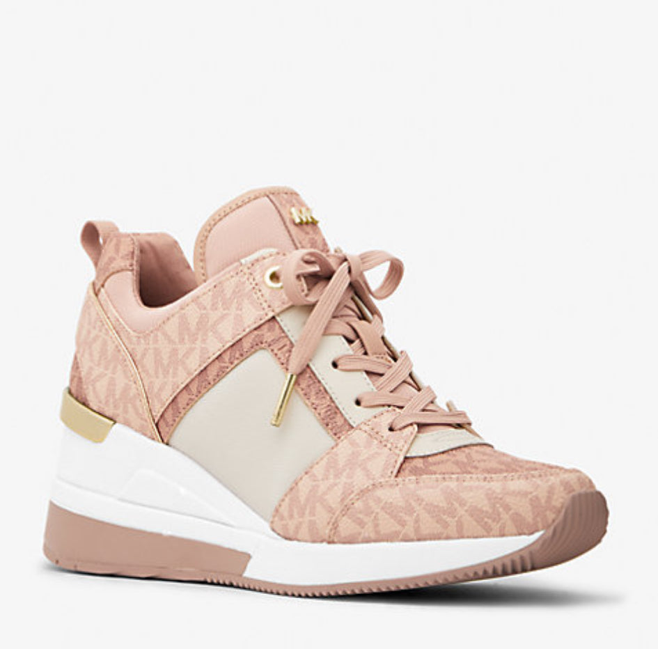 Michael Kors Georgie Color-Block Logo and Leather Trainer