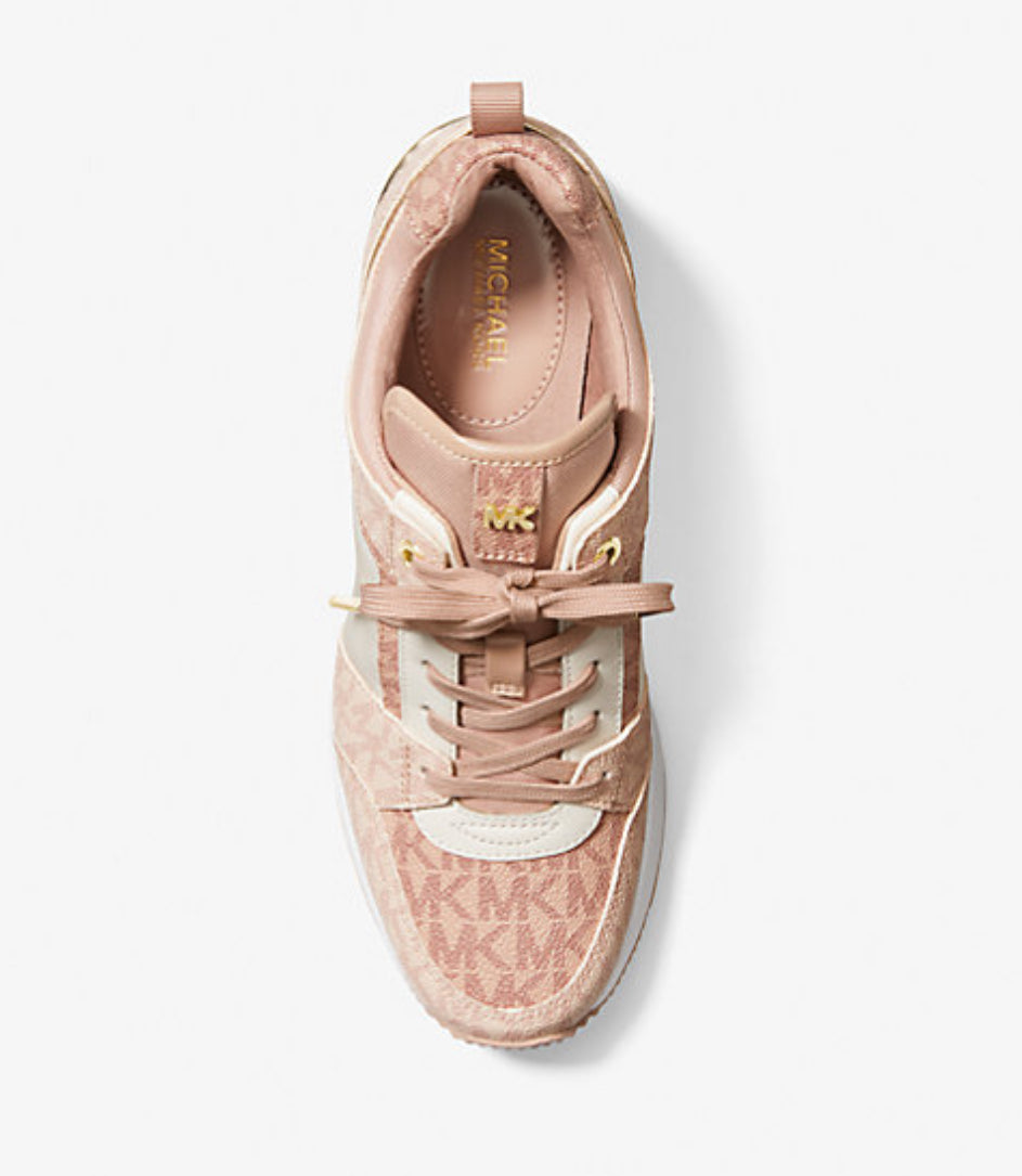 Michael Kors Georgie Color-Block Logo and Leather Trainer