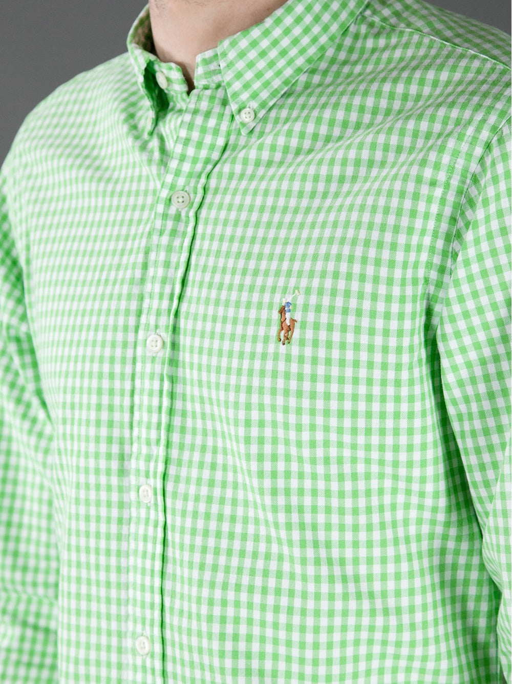 Polo Ralph Lauren Men's Green Gingham Shirt