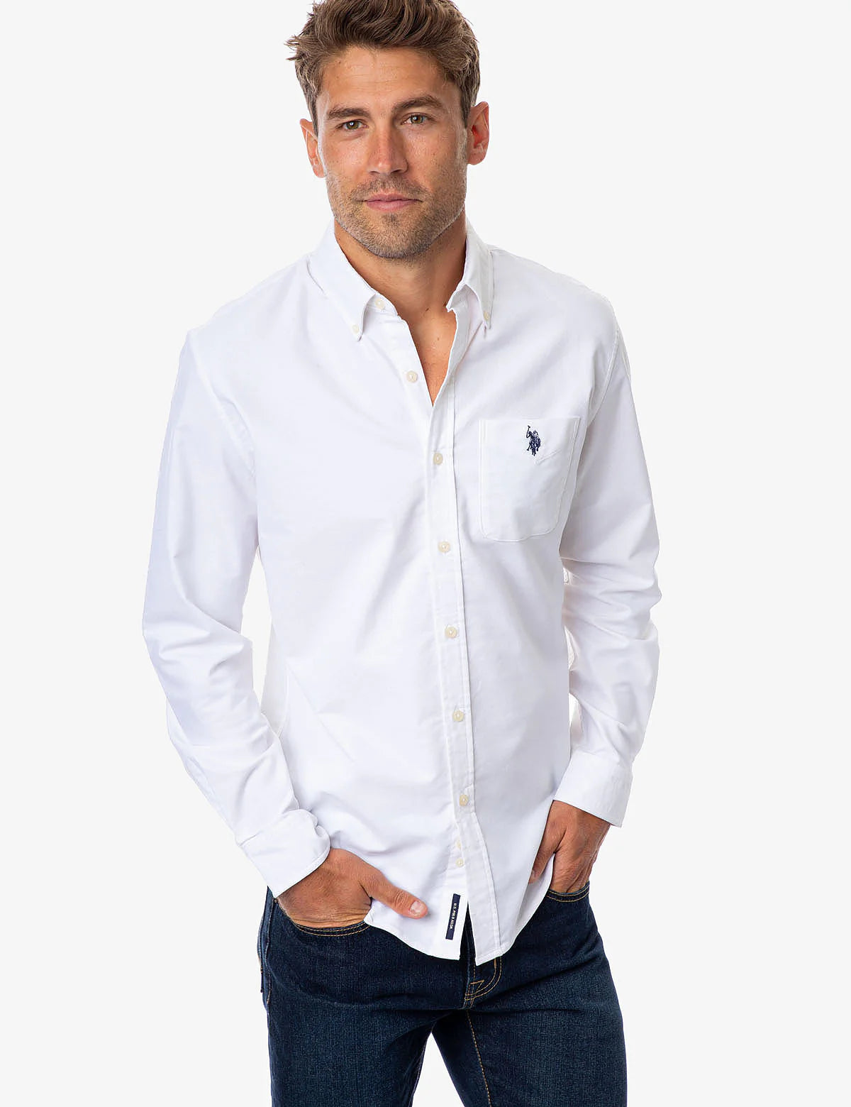 US Polo ASSN Long Sleeve Stretch Oxford Shirt