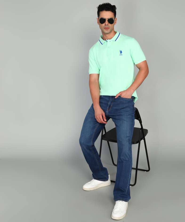 U.S Polo Association Pure Cotton Solid Polo Shirt