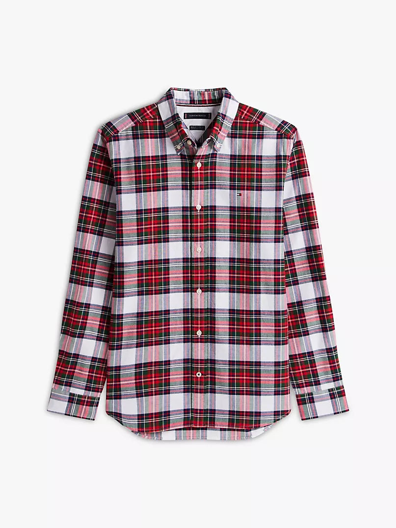 Tommy Hilfiger-Regular Fit Plaid Stretch Oxford Shirt