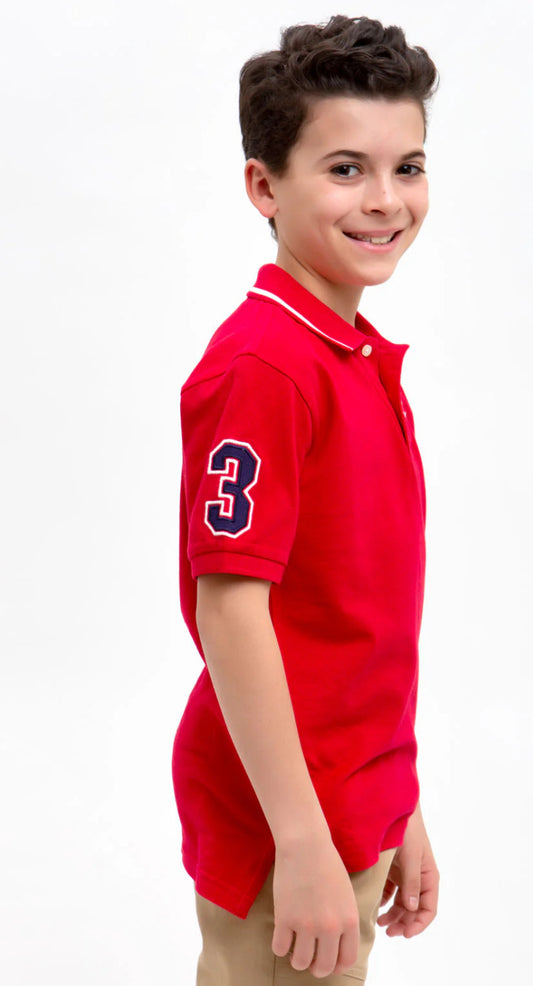 U.S Polo Assn Boys Pique Solid Polo Shirt