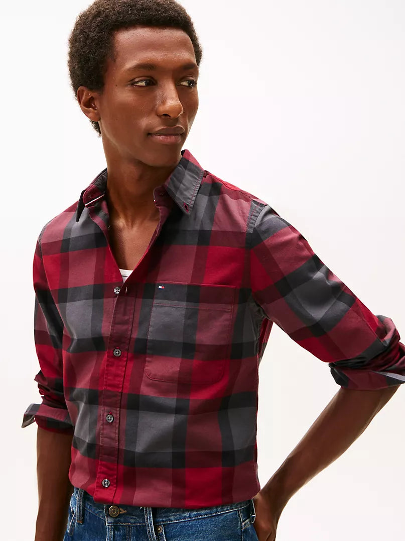 Tommy Hilfiger-Slim Fit Bold Plaid Stretch Oxford Shirt