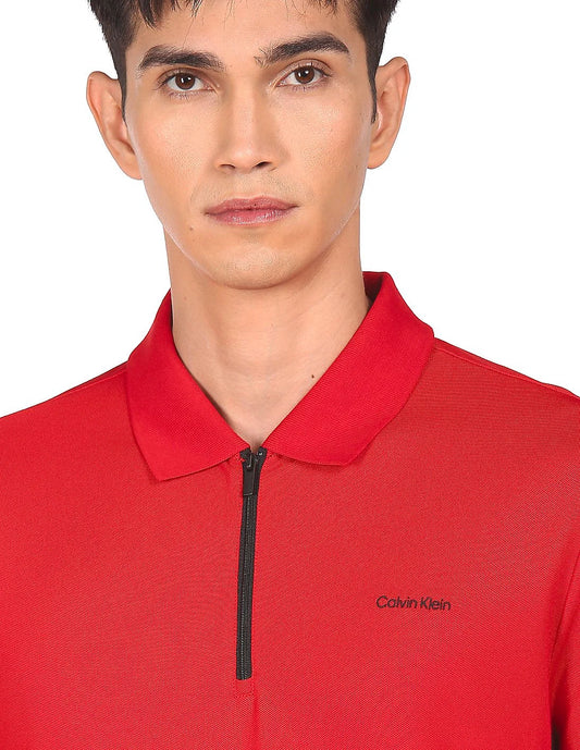 Calvin Klein Zip Collar Polo Shirt Barbados