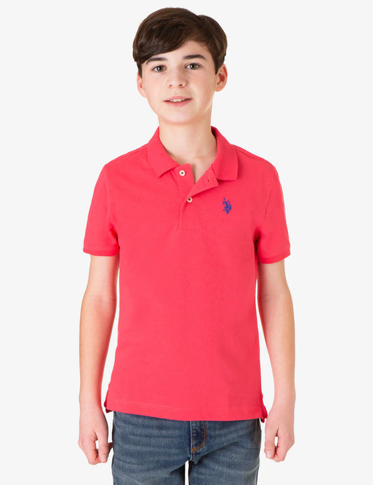 U.S Polo Boys Solid Pique Polo Shirt