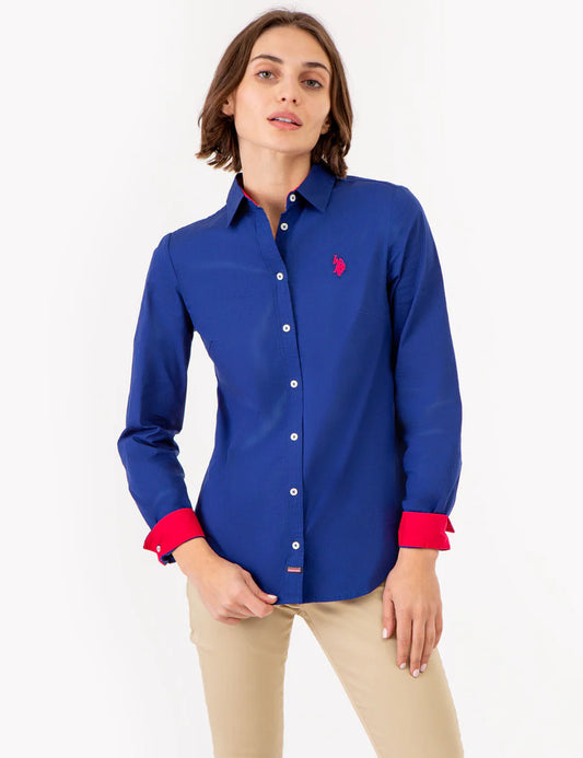 U.S Polo Assn Solid Stretch Poplin Shirt