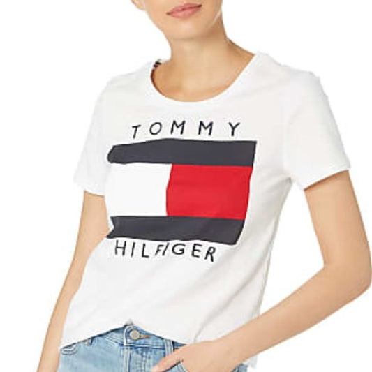 Tommy Hilfiger Embroidered Flag Stripe Logo T-Shirt