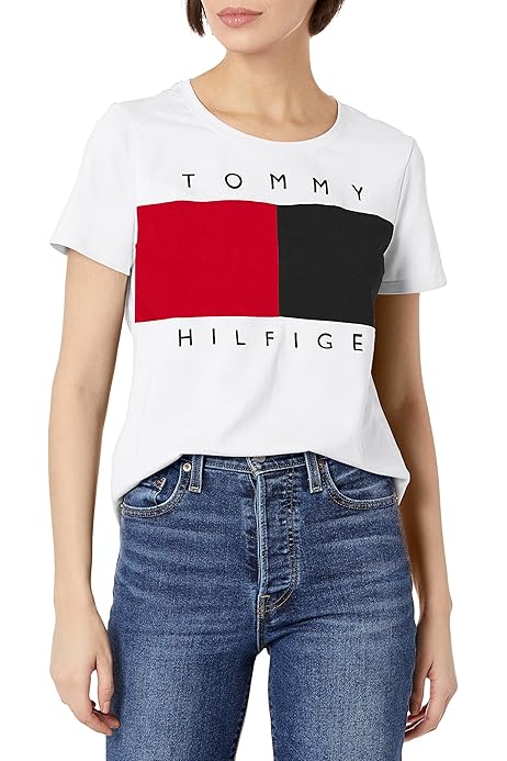 Tommy Hilfiger Embroidered Flag Stripe Logo T-Shirt