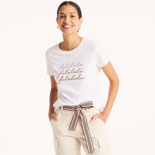 Nautica Sequin Fa-La-La-La-La Graphic T-Shirt