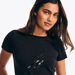 Nautica Sequin Logo Graphic T-Shirt