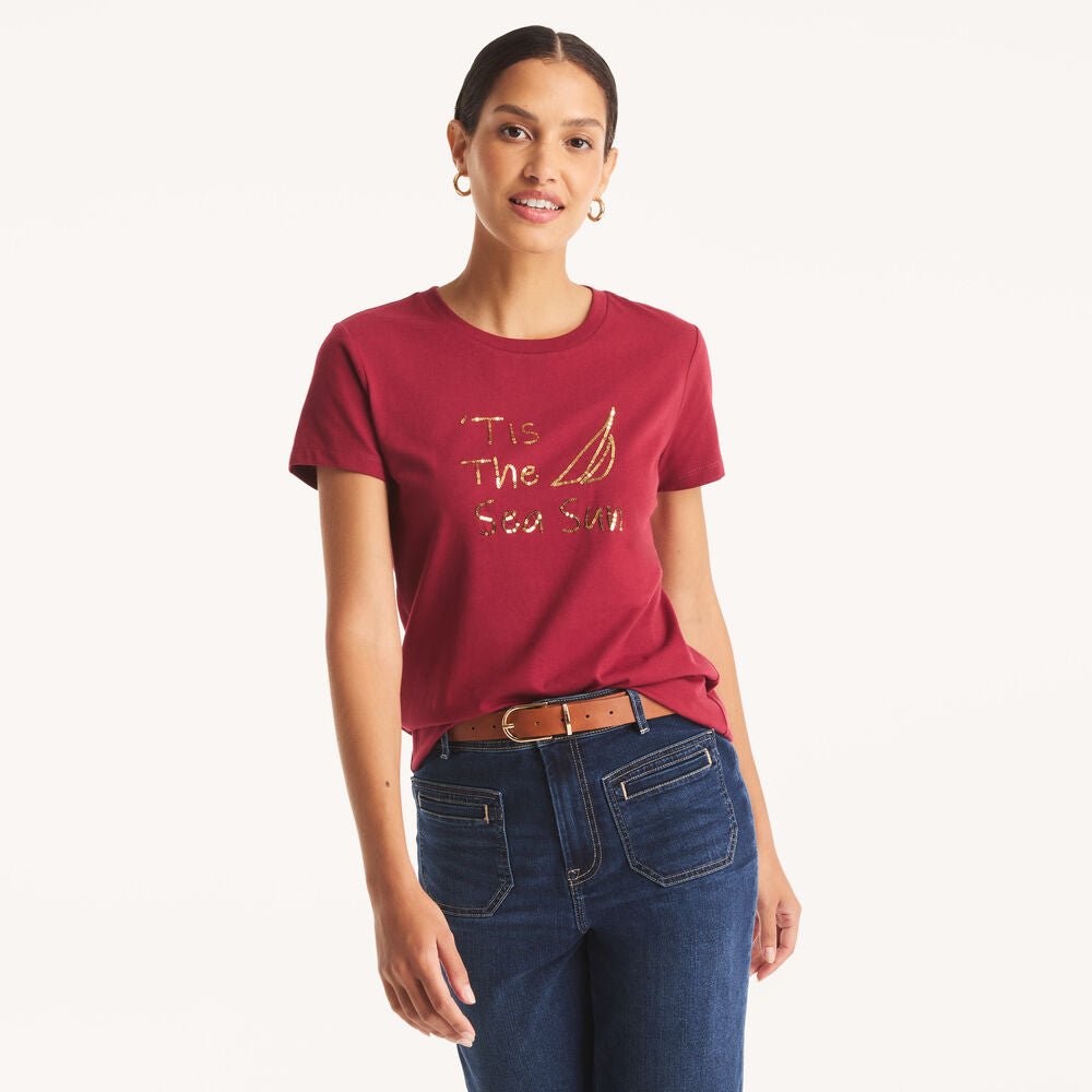 Nautica Sequin 'Tis The Sea Sun Graphic T-Shirt