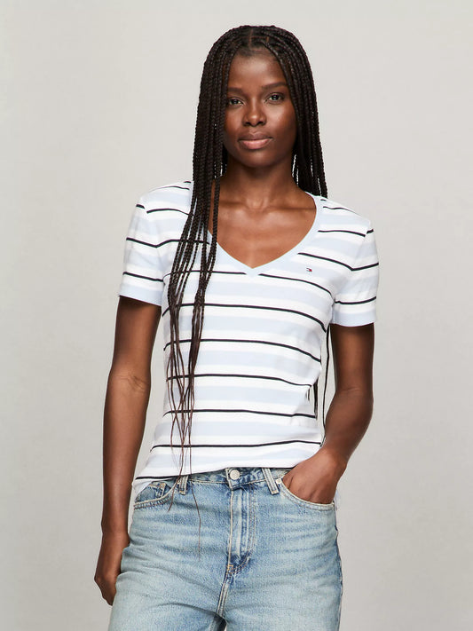 Tommy Hilfiger Stripe V-Neck Favorite T-Shirt