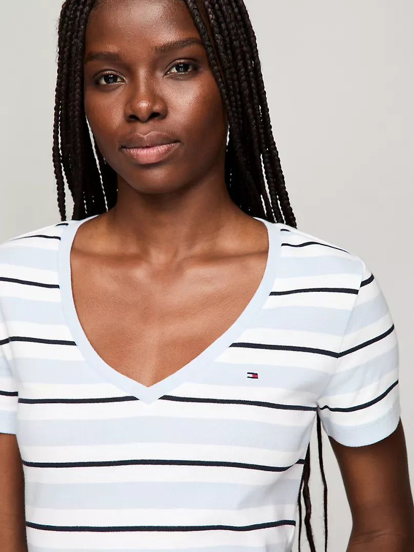Tommy Hilfiger Stripe V-Neck Favorite T-Shirt