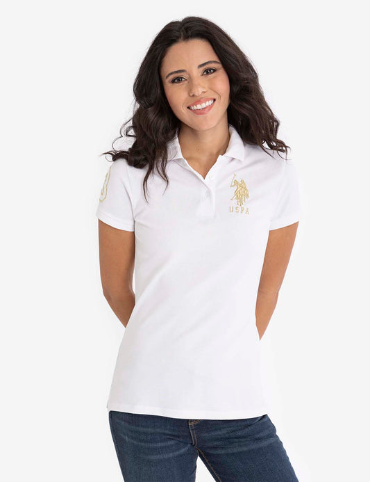 U.S Polo Assn USPA Metallic Print Polo Shirt