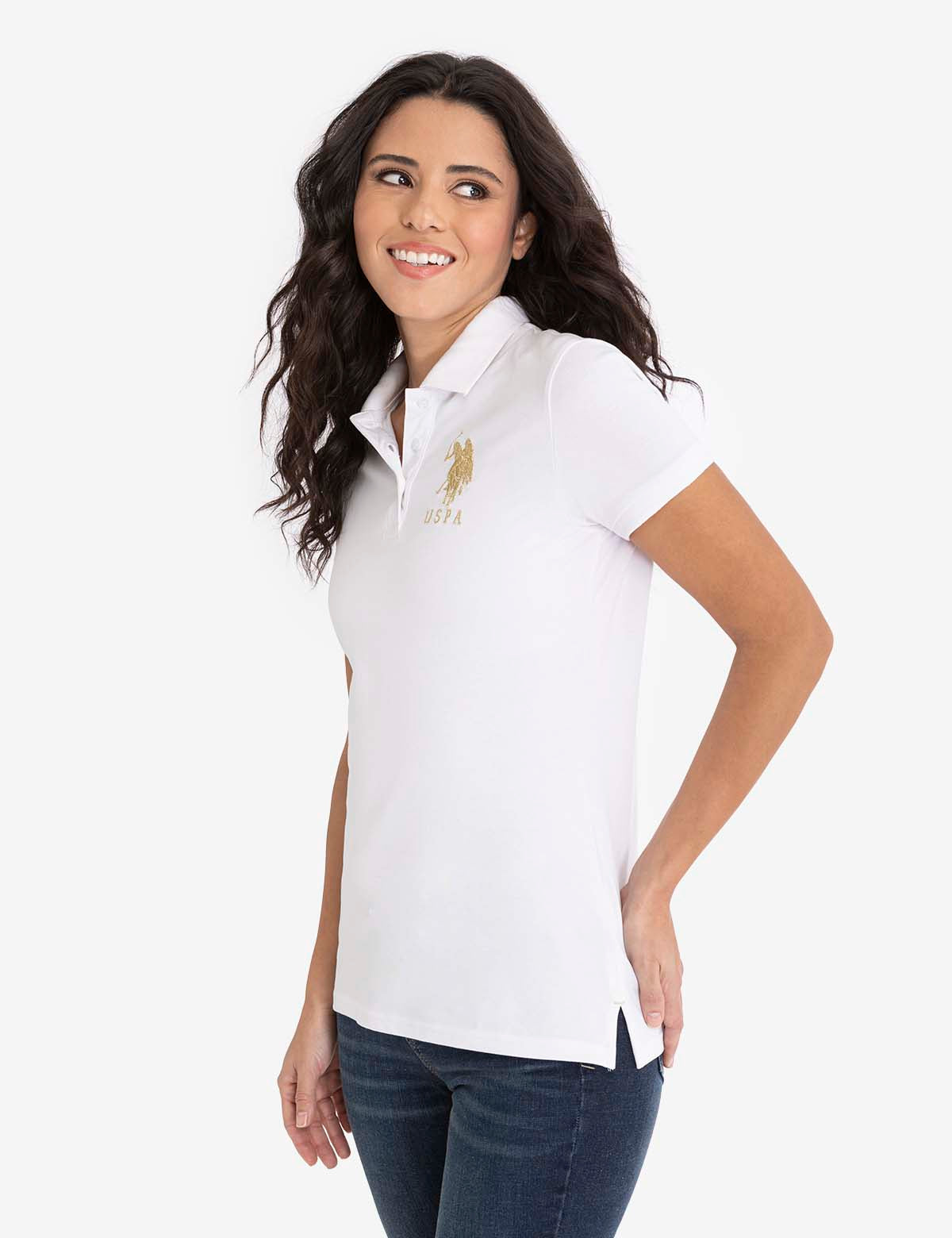 U.S Polo Assn USPA Metallic Print Polo Shirt