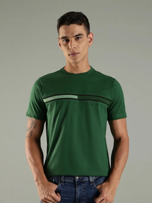 Tommy Hilfiger Men Brand Logo Printed Round Neck cotton t-shirt
