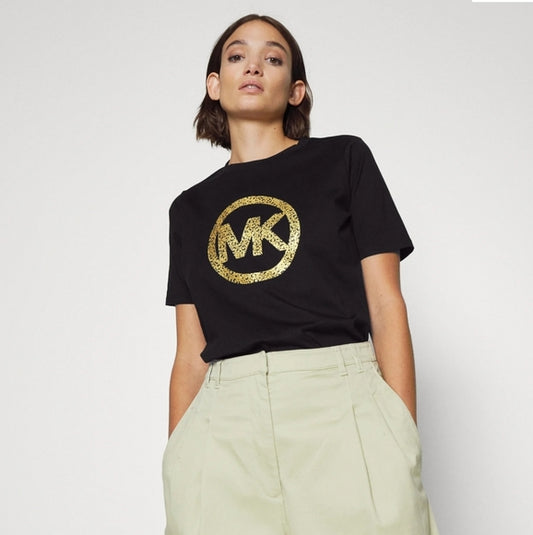 Michael Kors Studded Logo charm Organic Cotton Jersey T-Shirt