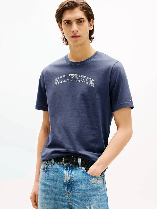 Tommy Hilfiger-Camiseta Tommy Hilfiger de Corte Regular con Logotipo Bordado para Hombre