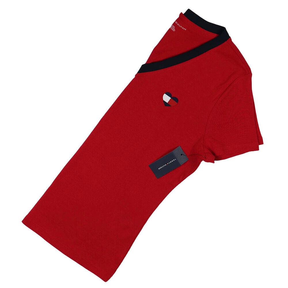 Tommy Hilfiger Women's V-Neck Heart Logo T-Shir