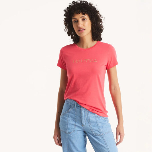 Nautica Studded Logo Crewneck T-Shirt