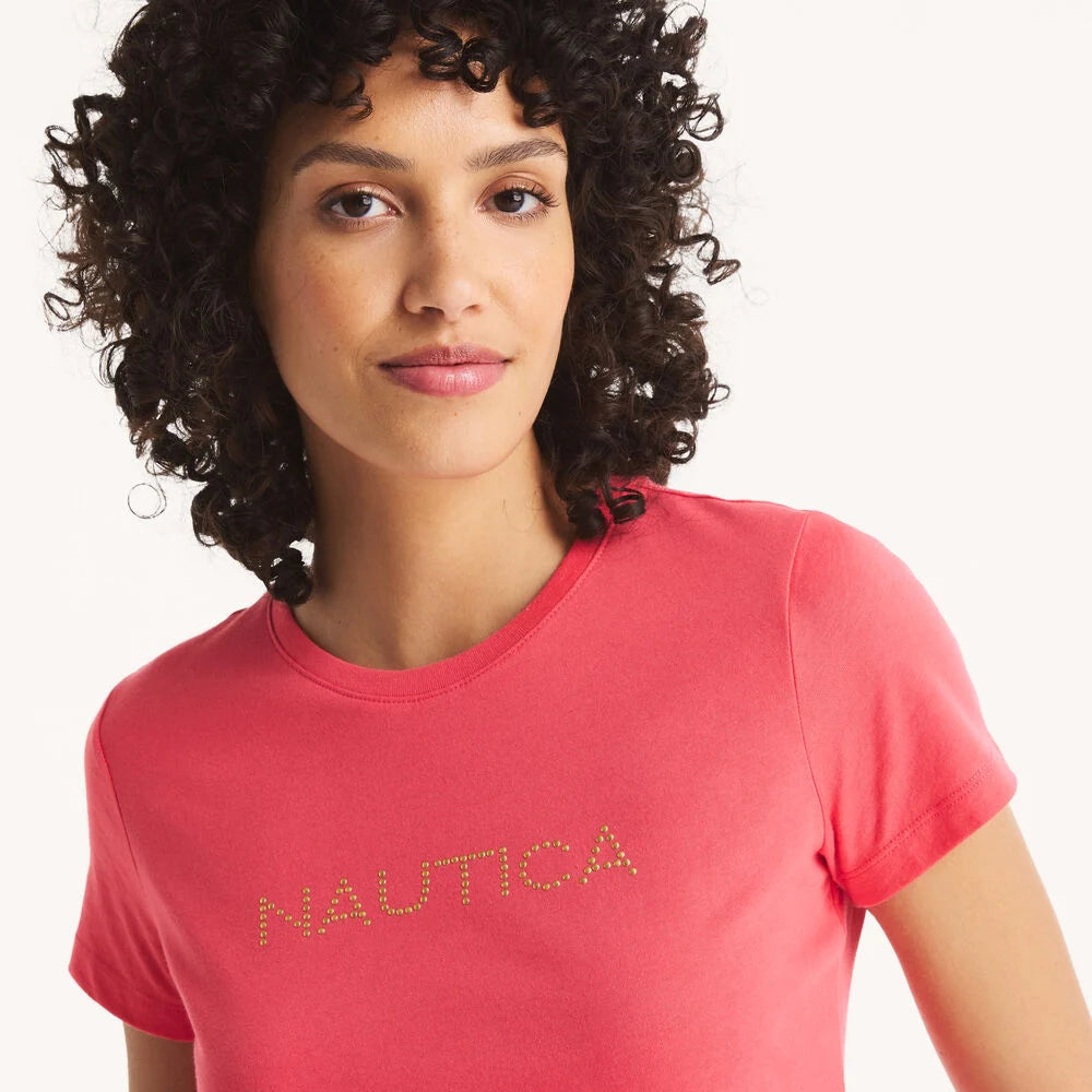 Nautica Studded Logo Crewneck T-Shirt