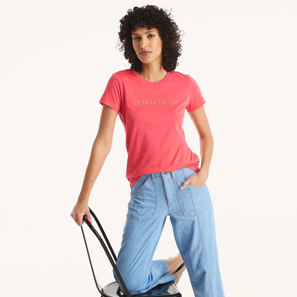 Nautica Studded Logo Crewneck T-Shirt
