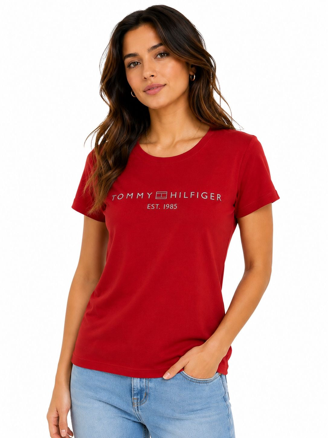 Tommy Hilfiger women's t-shirt in vibrant red