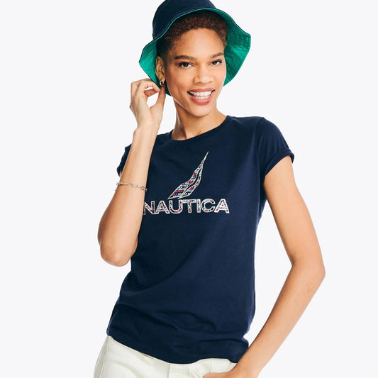 Nautica Nautica brand icon Puff Foil Graphic T-Shirt