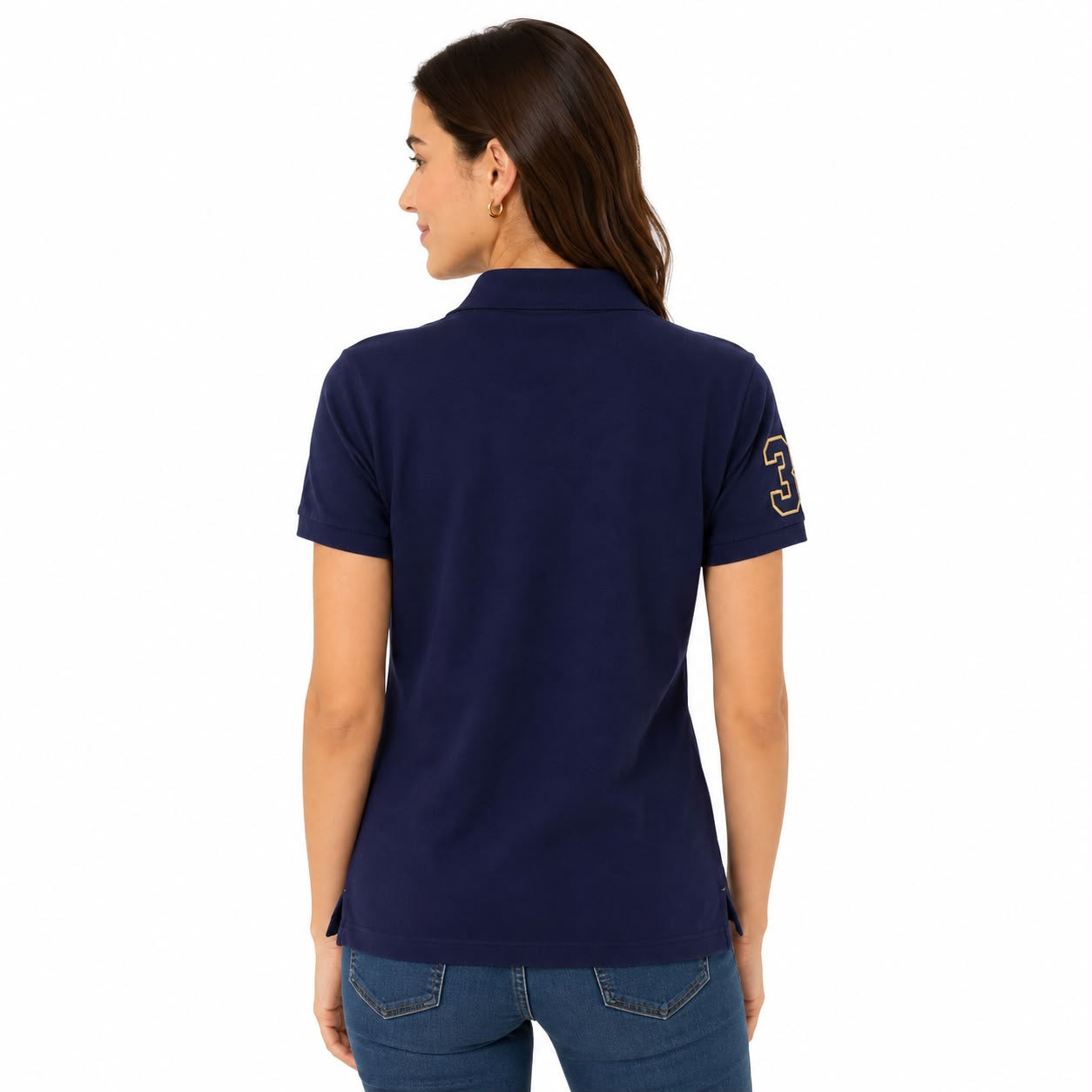 Us Polo Assn Metallic Print Polo Shirt Women’s