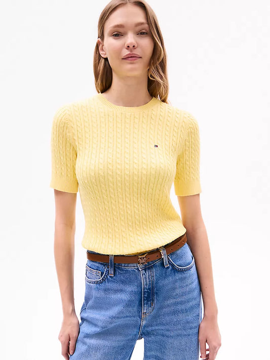 Tommy Hilfiger Tommy Short-Sleeve Cable Knit Sweater