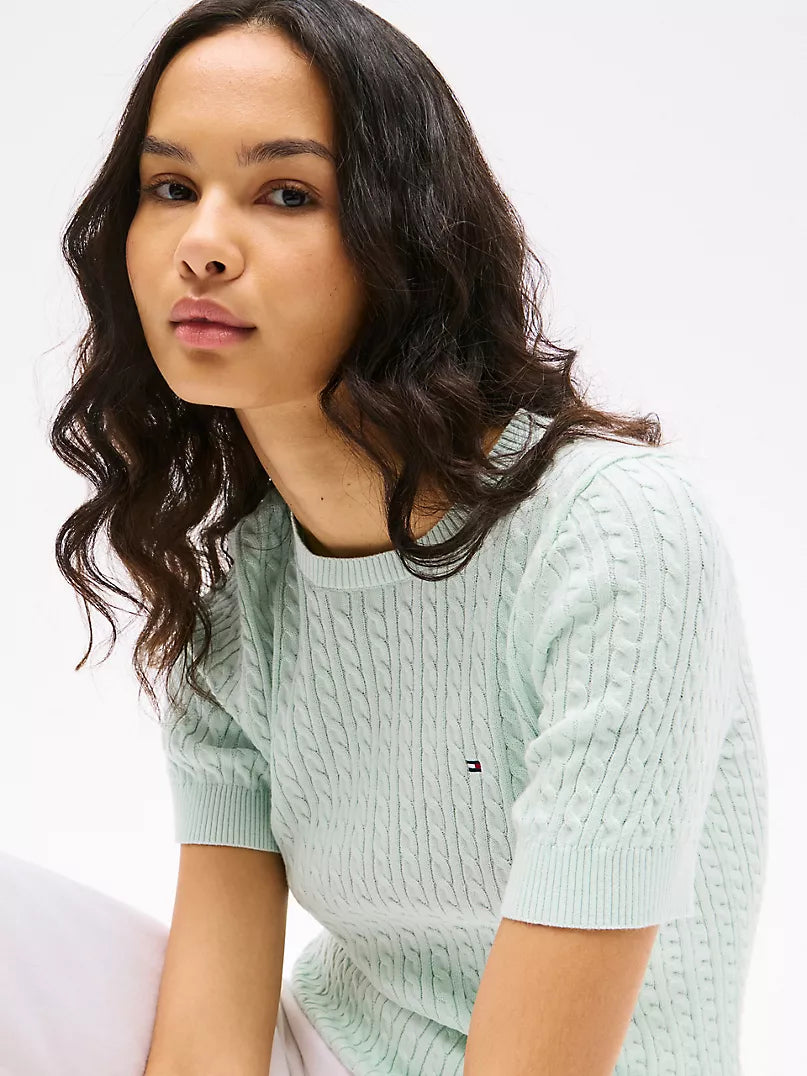 Tommy Hilfiger Short-Sleeve Cable Knit Sweater