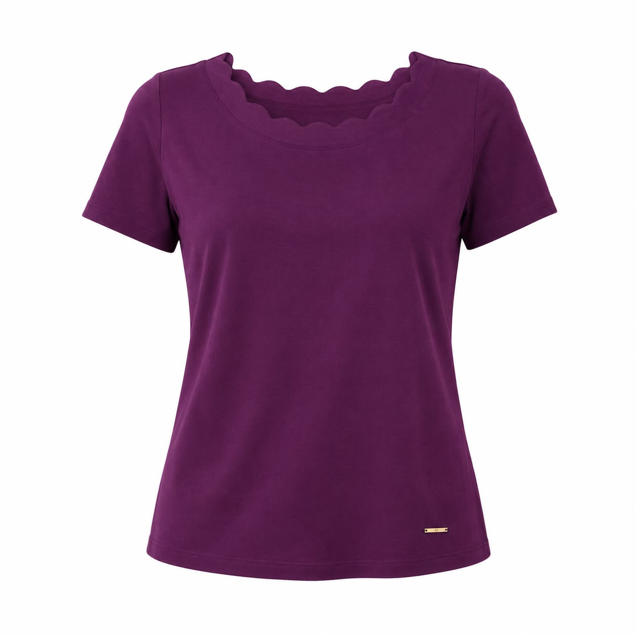 Anne Klein Petite Scalloped-Neck Top
