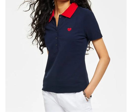 Tommy Hilfiger Women's Th Flex Hampton Cuffed Heart Polo