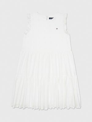 Tommy Hilfiger -Kids' Sleeveless Embroidered Tiered Dress