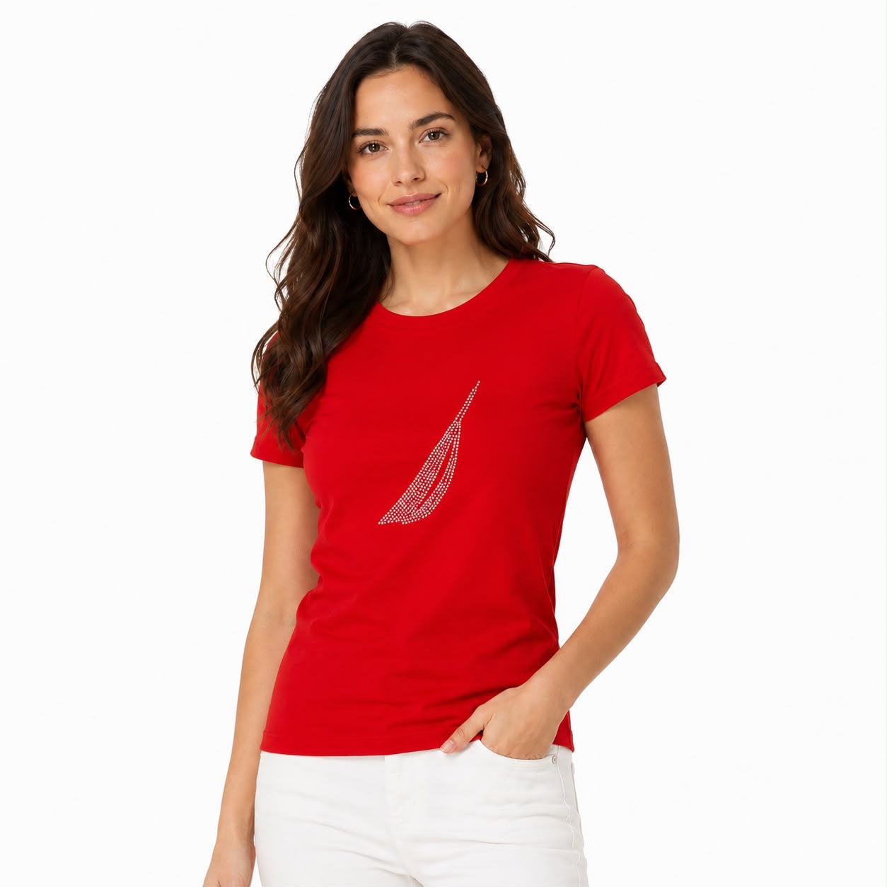 Náutica Womens Studded Graphic T-Shirt