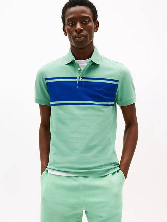 Tommy Hilfiger-Slim Fit Block Stripe Polo