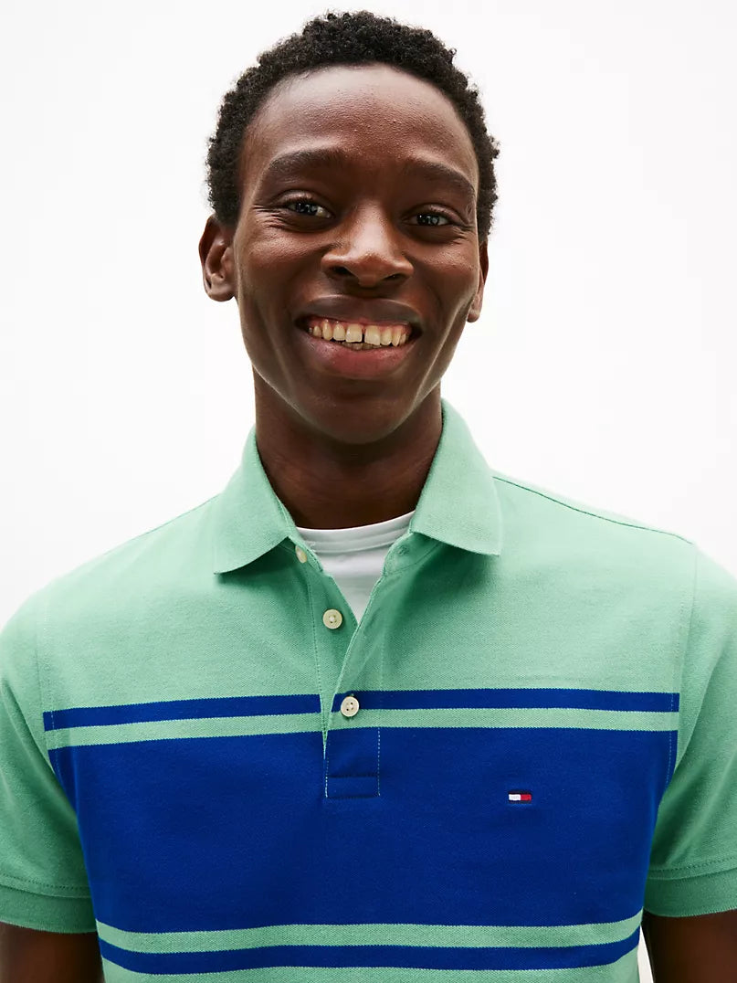 Tommy Hilfiger-Slim Fit Block Stripe Polo
